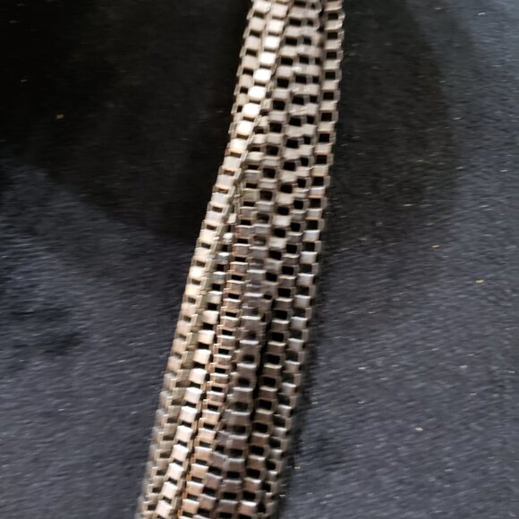 Womens Fashion Silver Tone Box Chain Multi Strand Necklace with Lobster Clasp - Picture 2 of 7
